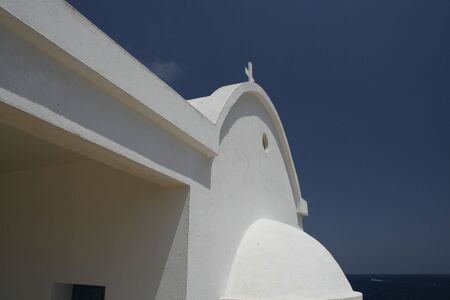 a seascape with a church at cape grecoの写真素材