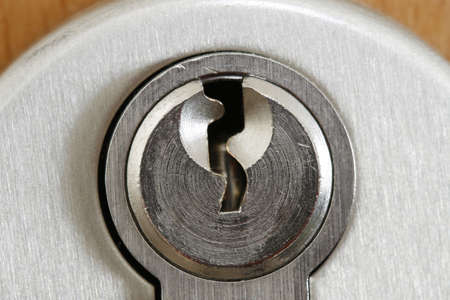 a door lock taken with a macro lens