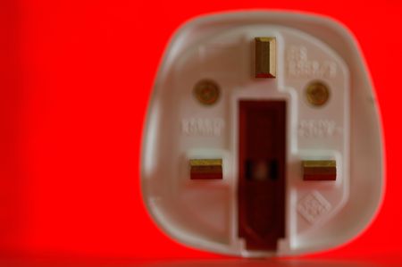 a fuse with a simple  red  color backgroundの写真素材