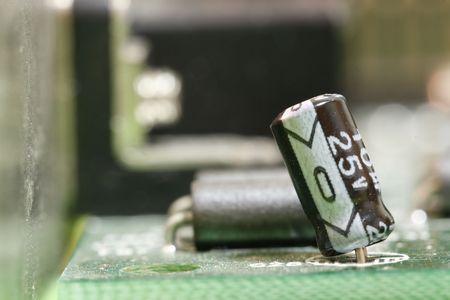 computer motherboard, sound and network cards in detailの写真素材