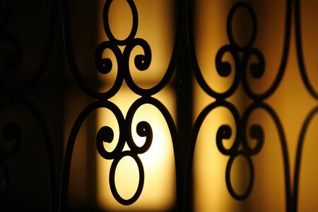 a window in a place with yellow colorの写真素材