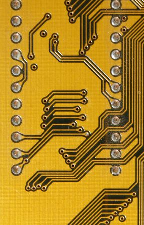 computer motherboard, sound and network cards in detail