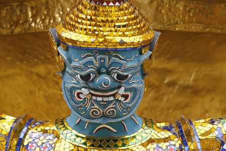 a warrior in a temple at Bangkok, Thailand