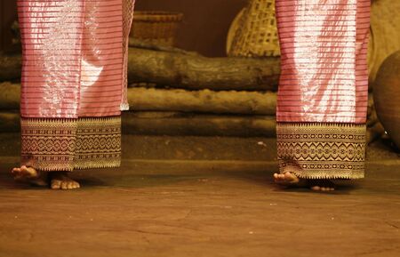  a traditional dance in a show at Thailandの写真素材