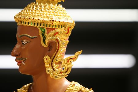 a plastic guardian  in a place at Bangkok, Thailandの写真素材