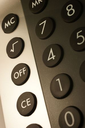 a calculator in detail taken with macro lensの写真素材