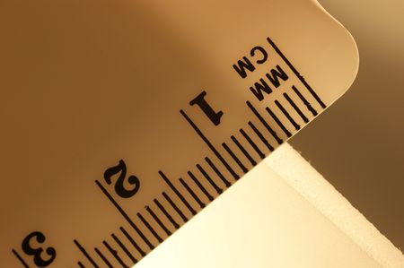 a close up with a plastic rullerの写真素材