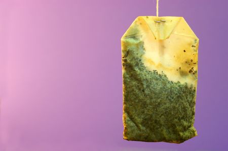 a tea bag in a simple backgroundの写真素材