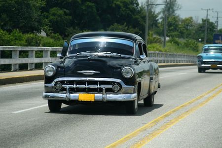 an old car  at Cubaの写真素材