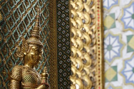 a soldier in a wat at Bangkok, Thailandの写真素材