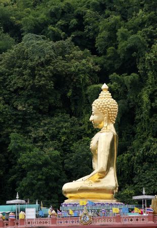 a big Buddha at north Thailand near Laos and Burmaの写真素材