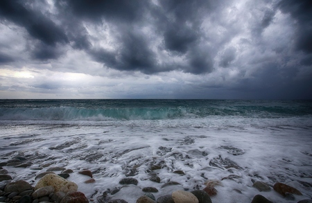The voice of sea speaks to the soul. Paphos  is a coastal city in the southwest of Cyprus and the capital of Paphos District.の写真素材