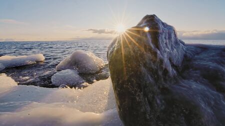 rock on beachの写真素材