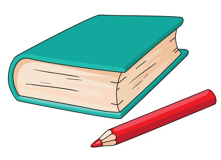 illustration of a book and pencilのイラスト素材