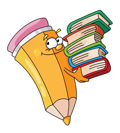 Illustration of a pencil with booksのイラスト素材