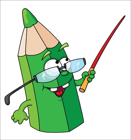 illustration of green school pencilのイラスト素材