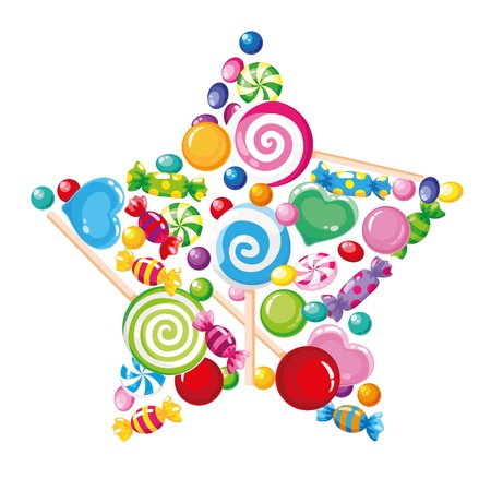 illustration of a candy star whiteのイラスト素材