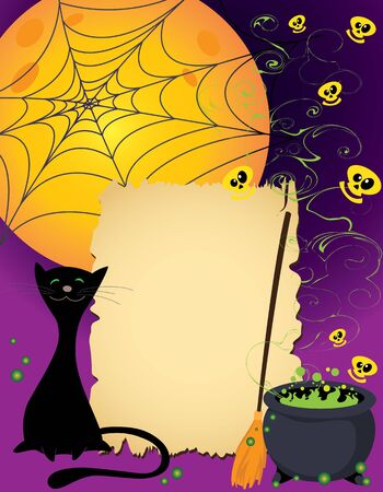 illustration of a Halloween cute cardのイラスト素材