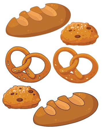 illustration of a bread productsのイラスト素材