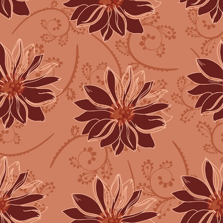 illustration of a seamless flowers redのイラスト素材