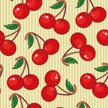 illustration of a seamless cherryのイラスト素材