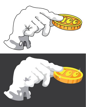 illustration of a hand and moneyのイラスト素材