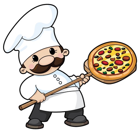 illustration of a pizza chefのイラスト素材
