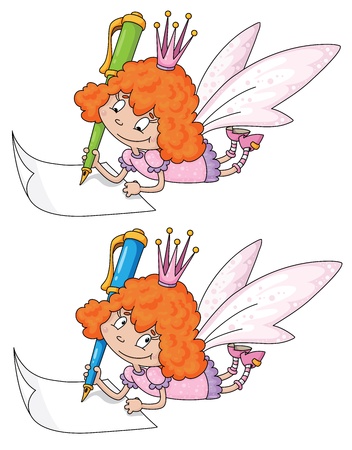 illustration of a fairy and &#1088;&#1077;nのイラスト素材