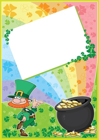 illustration of a rainbow clover cardのイラスト素材