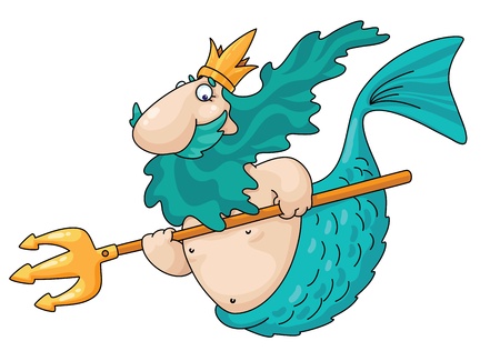 An illustration of a mermanのイラスト素材