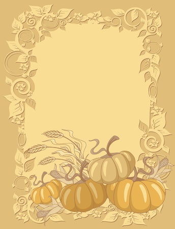 illustration of a pumpkin backgroundのイラスト素材