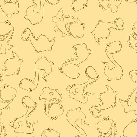 illustration of a seamless dinos pastelのイラスト素材