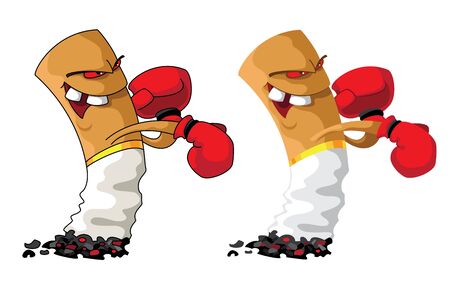 illustration of a cigarette boxer setのイラスト素材