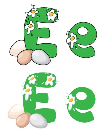 illustration of a letter E eggのイラスト素材