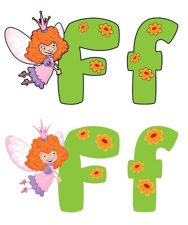 illustration of a letter F fairyのイラスト素材