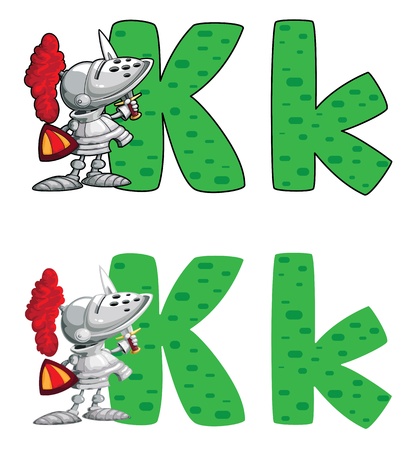 illustration of a letter K knightのイラスト素材