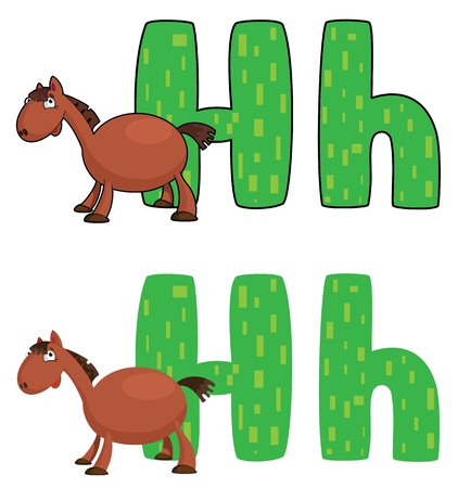 illustration of a letter H horseのイラスト素材