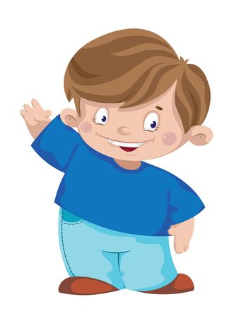 illustration of a laughing boyのイラスト素材