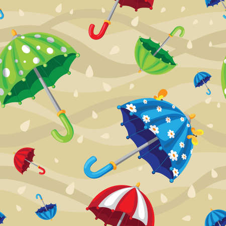 illustration of a seamless rainbow umbrellasのイラスト素材