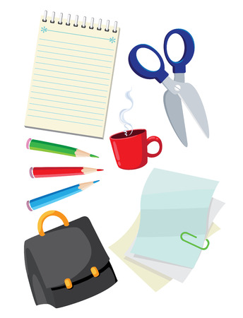 illustration of a office suppliesのイラスト素材