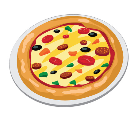 illustration of a pizza bigのイラスト素材