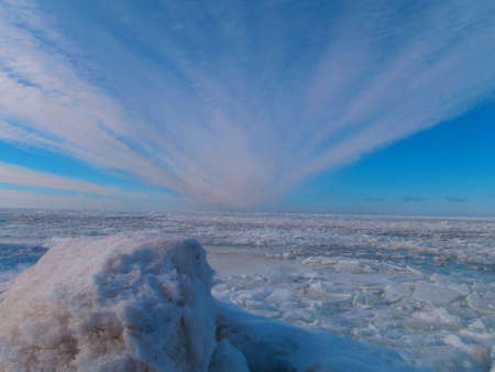 The Baltic Sea coast in winterの写真素材