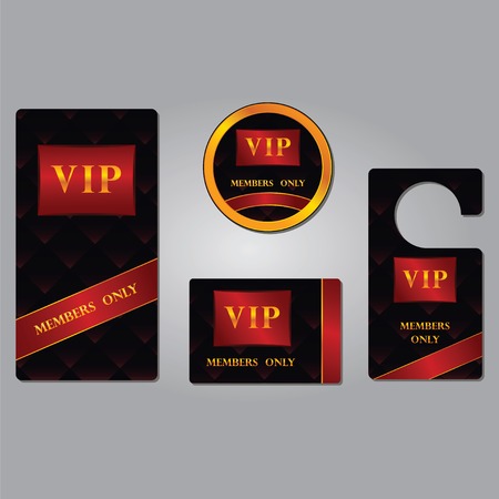 Vip members only premium platinum elegant cards design template set isolated vector illustration with the abstract backgroundのイラスト素材