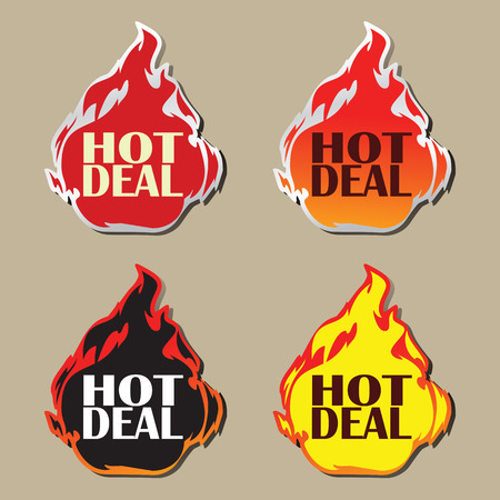 Hot deal stickers  vectorのイラスト素材