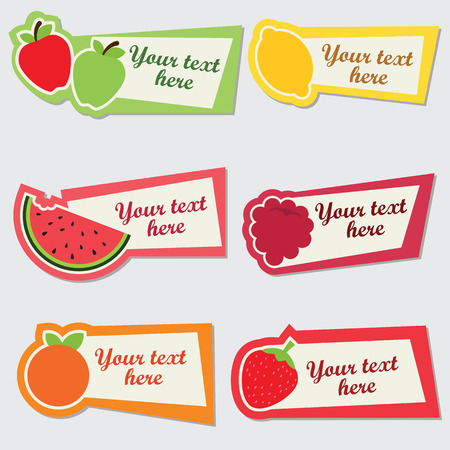 Vector fruit sticker setのイラスト素材
