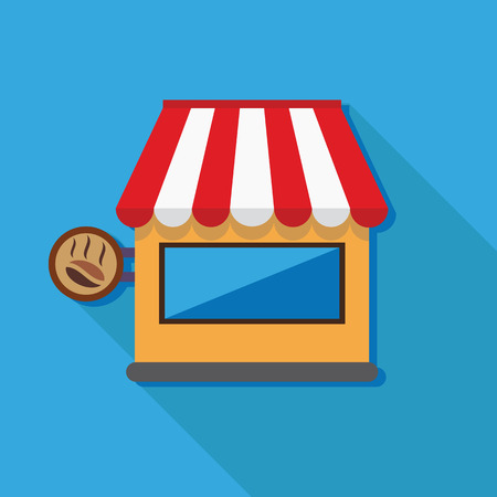 Vector icon of stylish coffee shopのイラスト素材