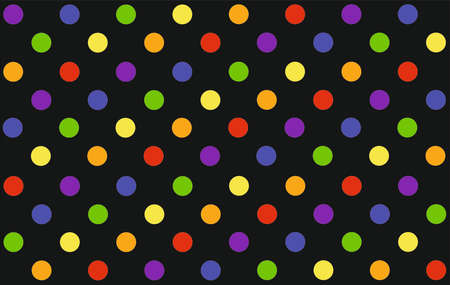 Geometric ornamental dot illustrator set in rainbow colors: Pride Flag, Heart, Peace, Rainbow, Love, Support, Freedom Symbols on a black background.の写真素材