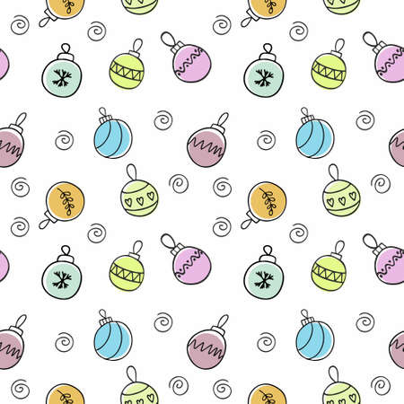 Endless seamless background with tea mugs. Template for the menu of a dining room, cafe or restaurant. Children's cartoon illustration of doodles with cups. Printing on fabric, clothing, and paper.のイラスト素材