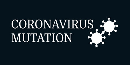 Banner on the topic of coronavirus Covid19 mutation. Influenza viruses isolated on a white background. Illustration on the topic of respiratory diseases.のイラスト素材