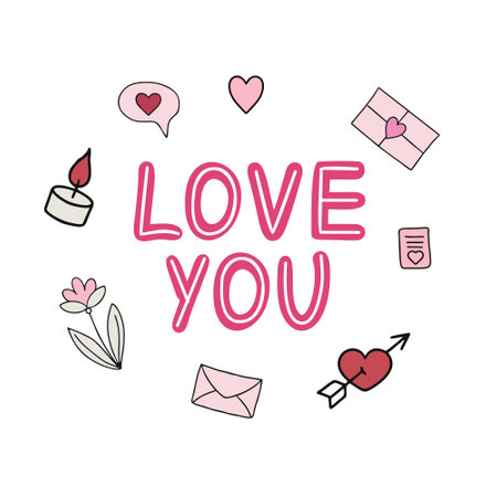 Delicious donut with pink icing and confetti. Sweet dessert for tea. Vector illustration in doodle style.のイラスト素材